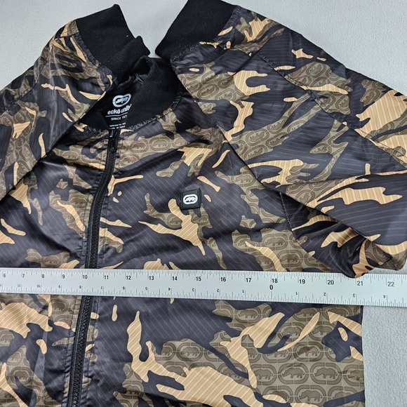 Ecko Unltd Camo Bomber Jacket Men's Small size Polyester Full Zip Streetwear Y2K - Picture 4 of 16